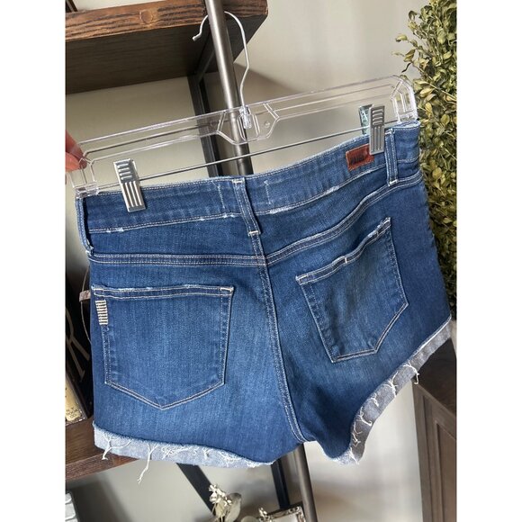 PAIGE Denim Jimmy Jimmy Cuffed Jean Short Cabrera Distressed Womens Size 27 - Picture 7 of 11